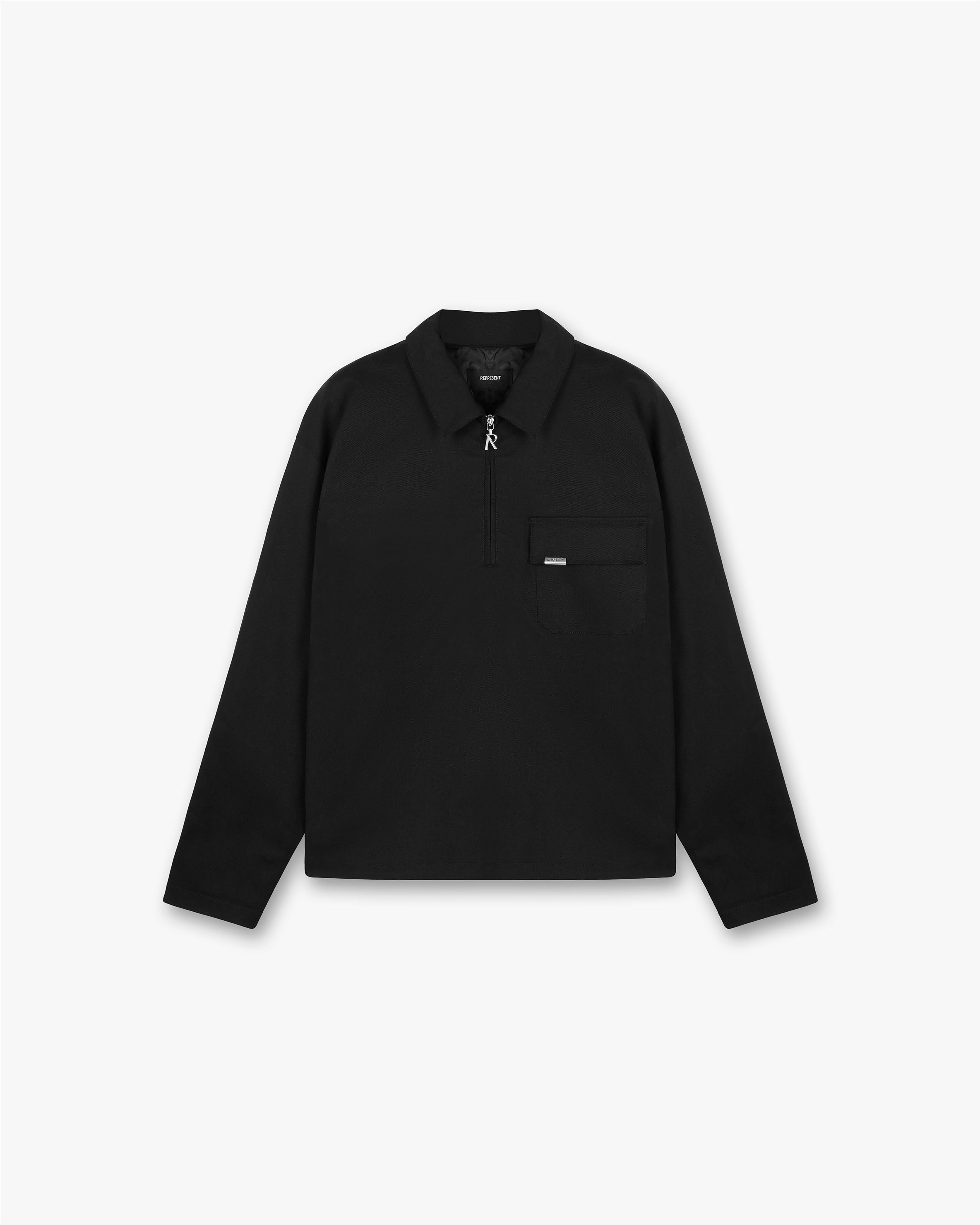 Quilted Pullover Shirt - Black